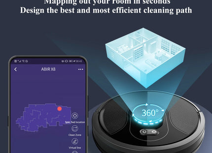 Robot Vacuum Cleaner ABIR X8 ,Laser System, UV Cleaning, TOF Wisdom, Multiple Floors Maps, Customized Room