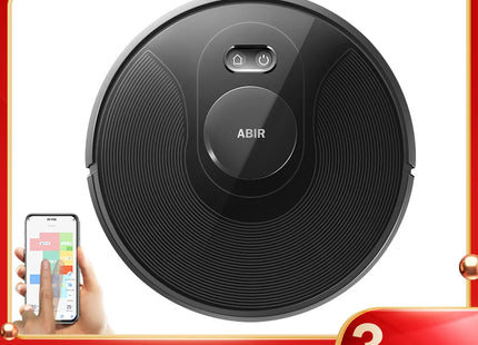 ABIR X8 Robot Vacuum Cleaner ,Laser System, Multiple Floors Maps, Zone Cleaning,Restricted Area Setting for Home Carpet Cleaning